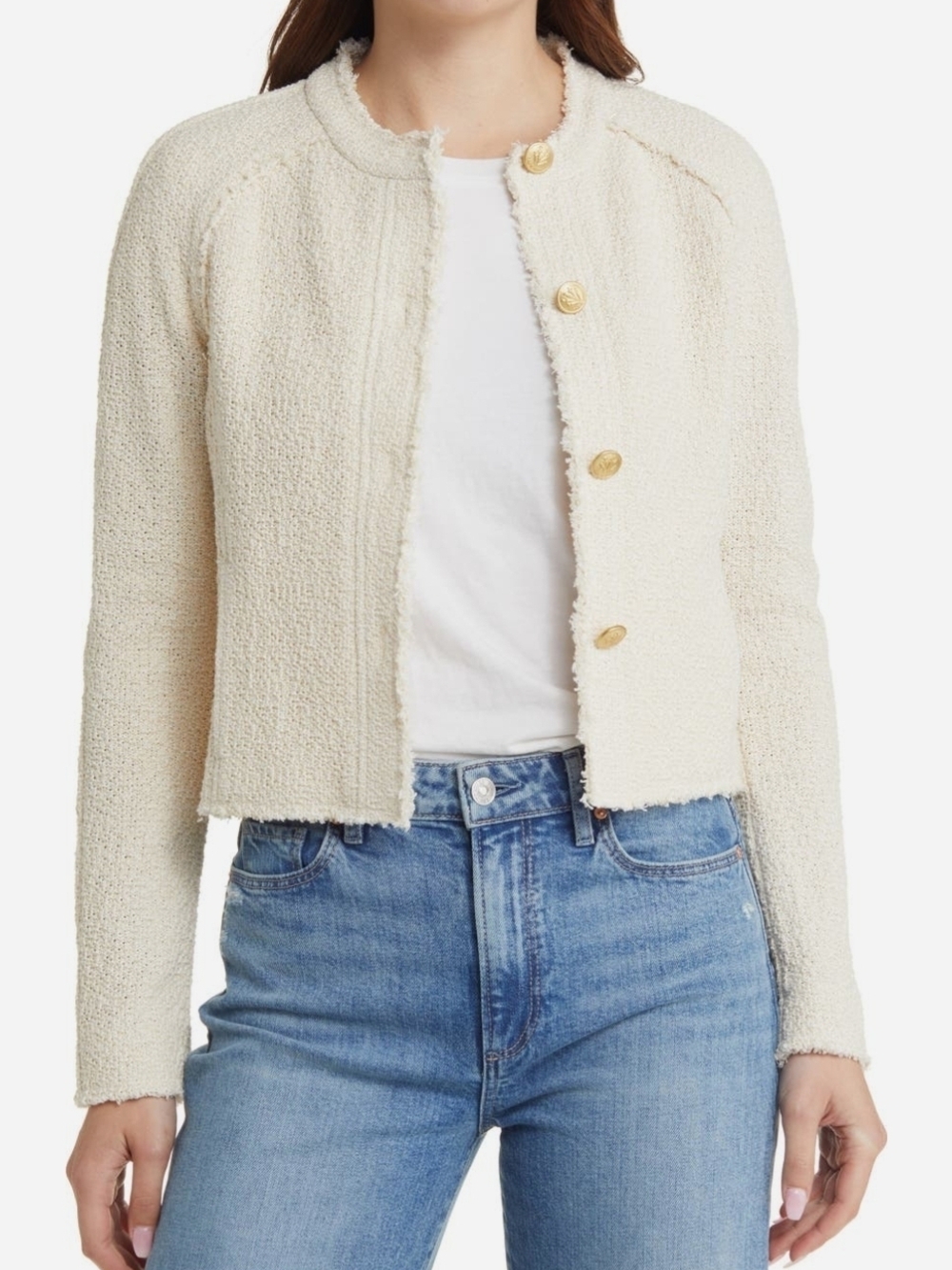 Rag & Bone Marisa Tweed Jacket NWT Cream Bouclé Cropped Blazer 4